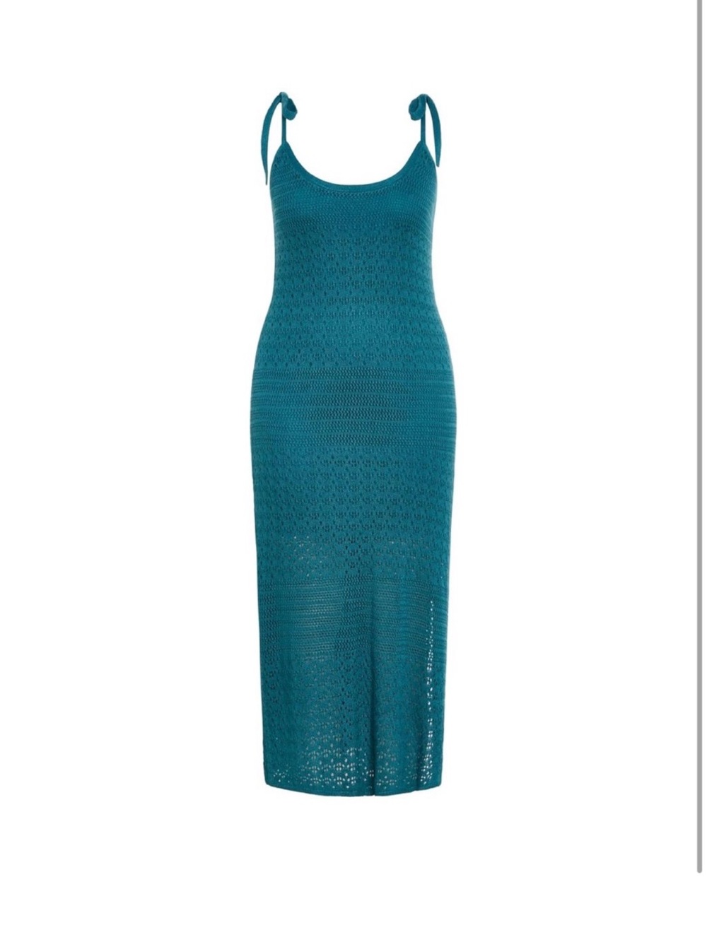 City Chic Poseidon Crochet Midi Dress in Teal